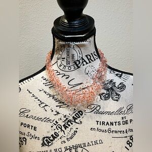 Orange beaded knitted choker/ collar style